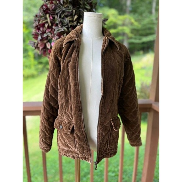 Ami Jackets & Blazers - Vintage A.M.I. Brown Velvet Quilted Jacket Size M